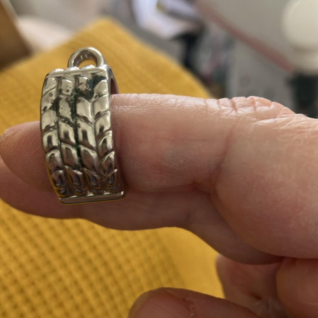 Silver Tone Slide Style Pendant Charm